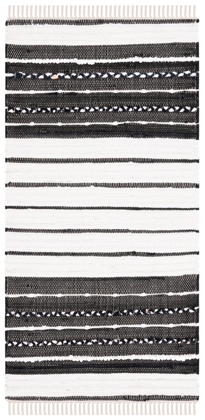 Safavieh Striped Kilim Stk207Z Black/Ivory Area Rug
