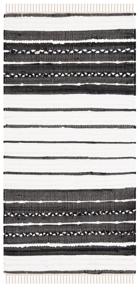 Safavieh Striped Kilim Stk207Z Black/Ivory Rug.