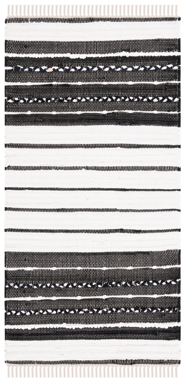 Safavieh Striped Kilim Stk207Z Black/Ivory Rug.