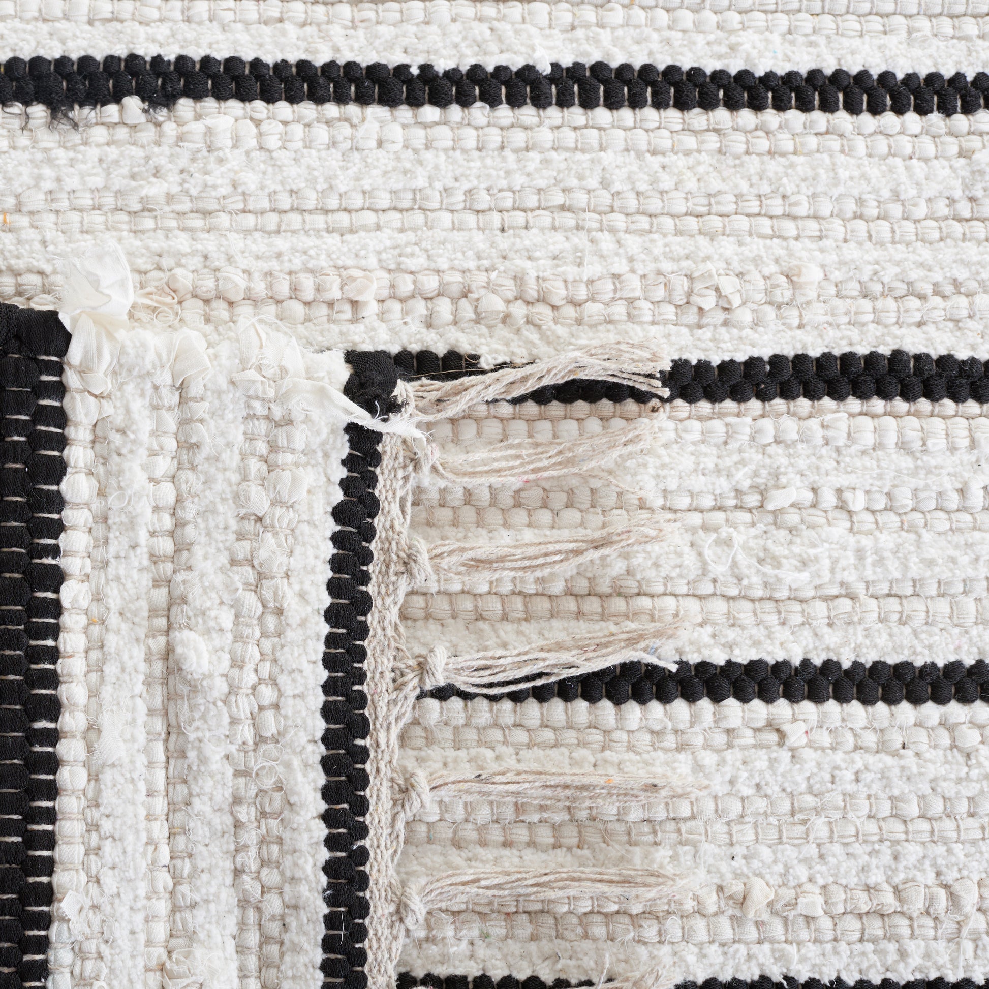 Safavieh Striped Kilim Stk207Z Black/Ivory Area Rug