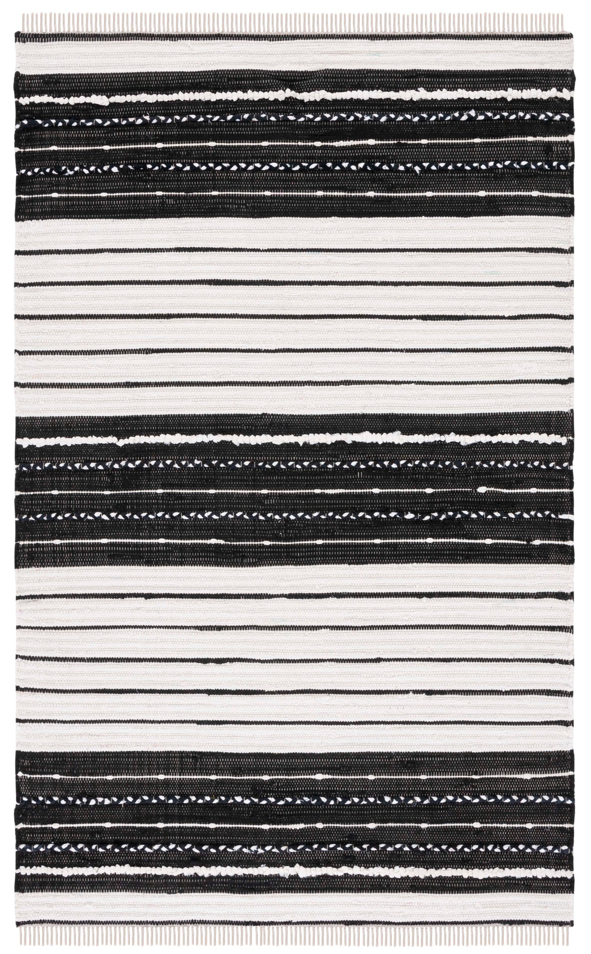 Safavieh Striped Kilim Stk207Z Black/Ivory Rug.