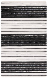 Safavieh Striped Kilim Stk207Z Black/Ivory Rug.