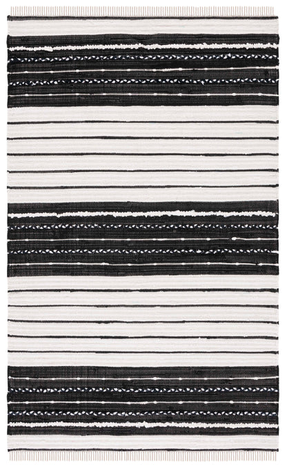 Safavieh Striped Kilim Stk207Z Black/Ivory Area Rug