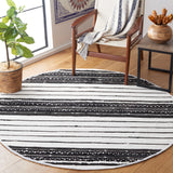 Safavieh Striped Kilim Stk207Z Black/Ivory Rug.