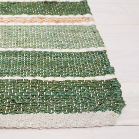 Safavieh Striped Kilim Stk312Y Green/Natural Rug.