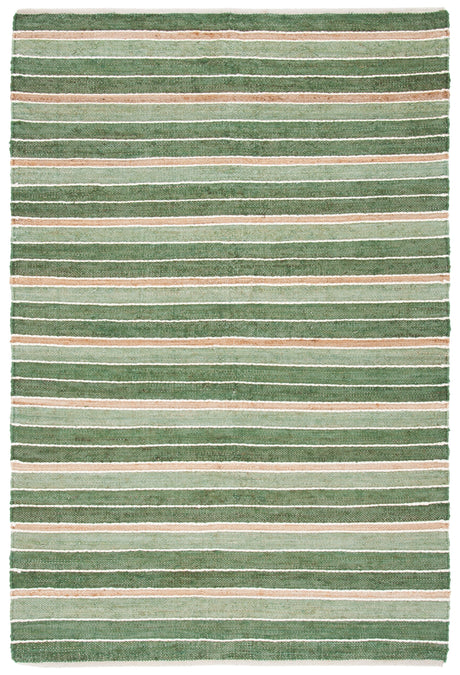 Safavieh Striped Kilim Stk312Y Green/Natural Rug.