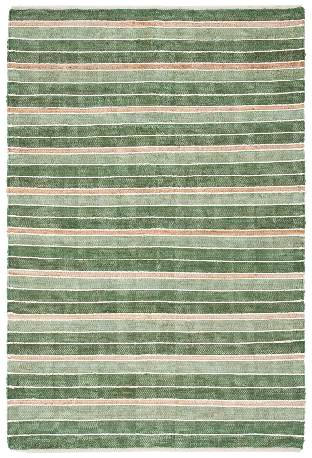 Safavieh Striped Kilim Stk312Y Green/Natural Rug.