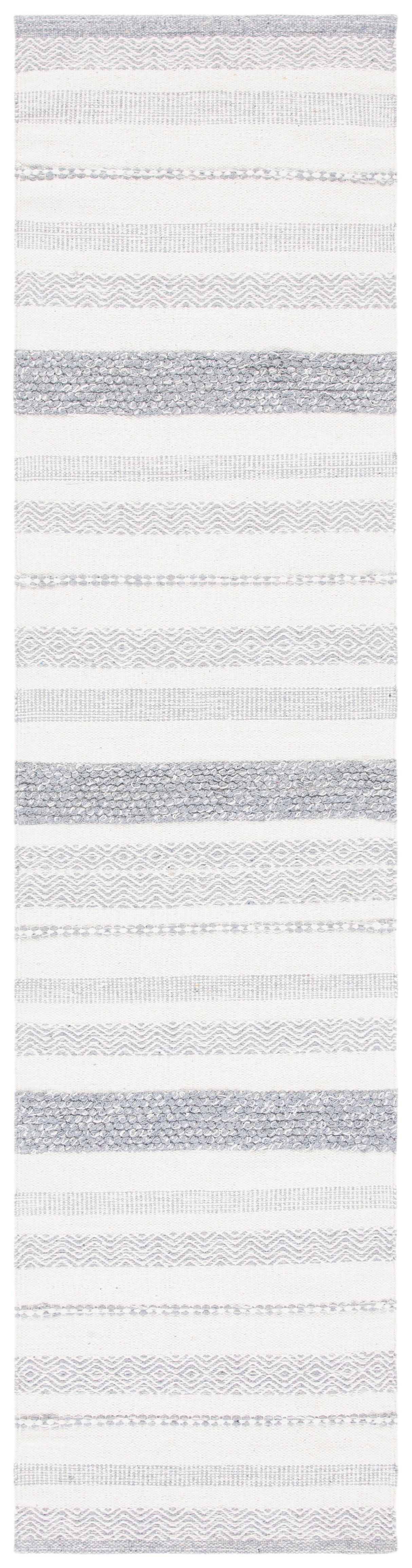 Safavieh Striped Kilim Stk501A Ivory/Grey Rugs.
