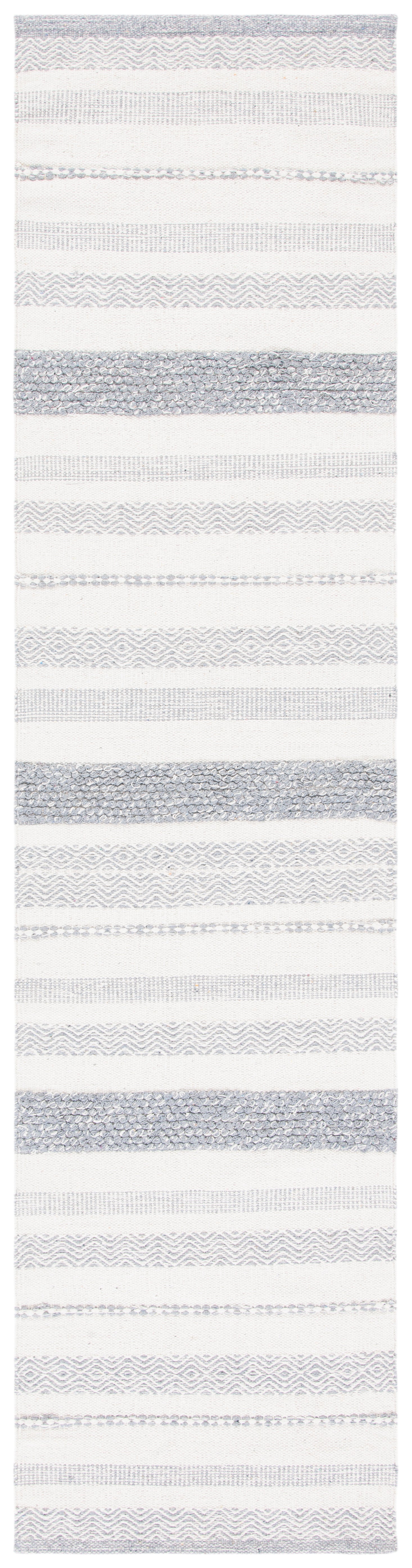 Safavieh Striped Kilim Stk501A Ivory/Grey Area Rug