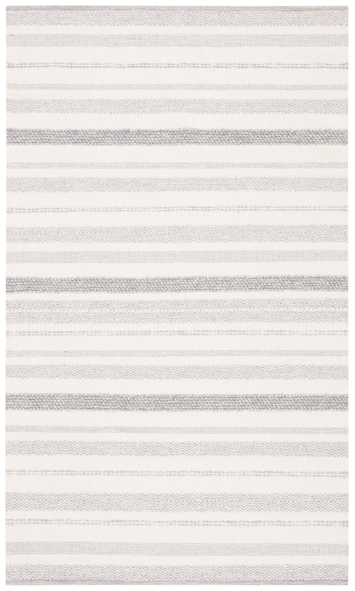 Safavieh Striped Kilim Stk501A Ivory/Grey Rugs.