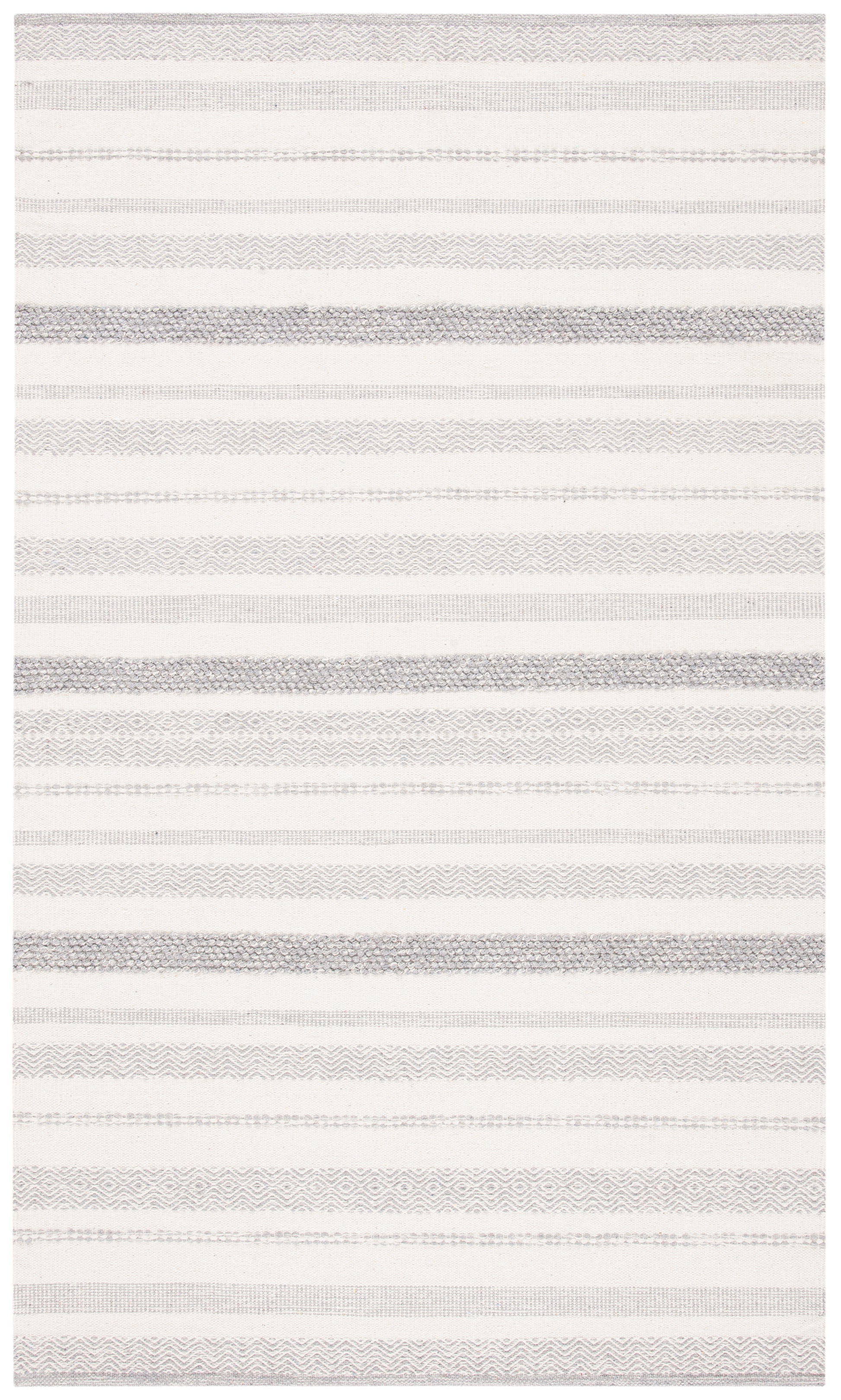 Safavieh Striped Kilim Stk501A Ivory/Grey Area Rug