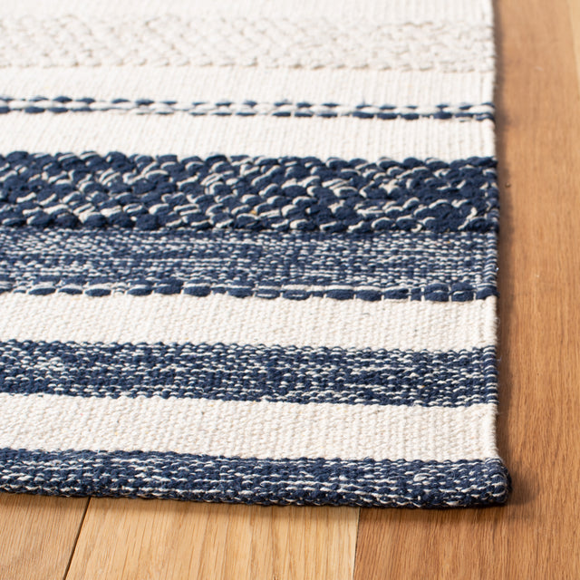 Safavieh Striped Kilim Stk502A Ivory/Navy Rugs.