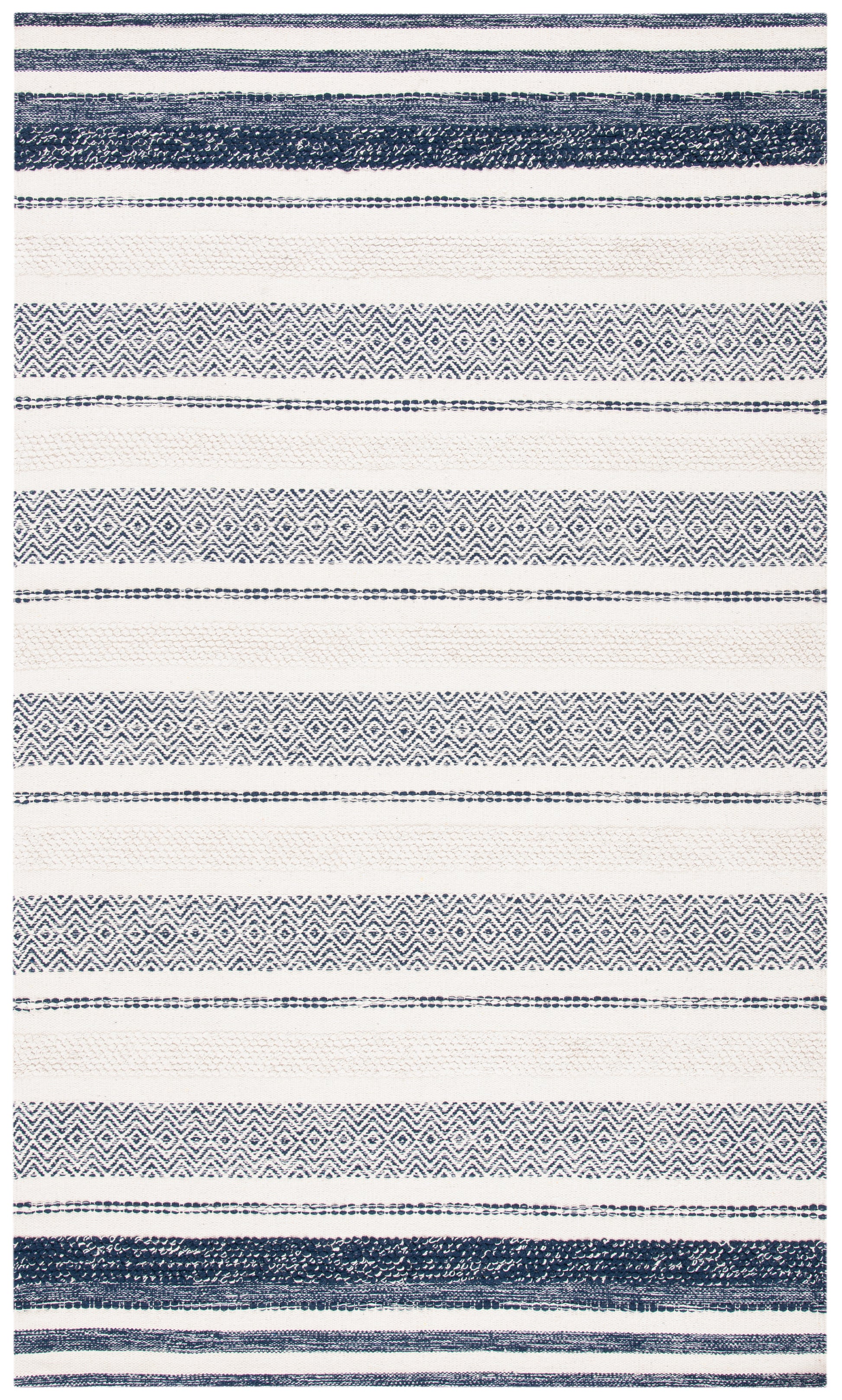 Safavieh Striped Kilim Stk502A Ivory/Navy Area Rug