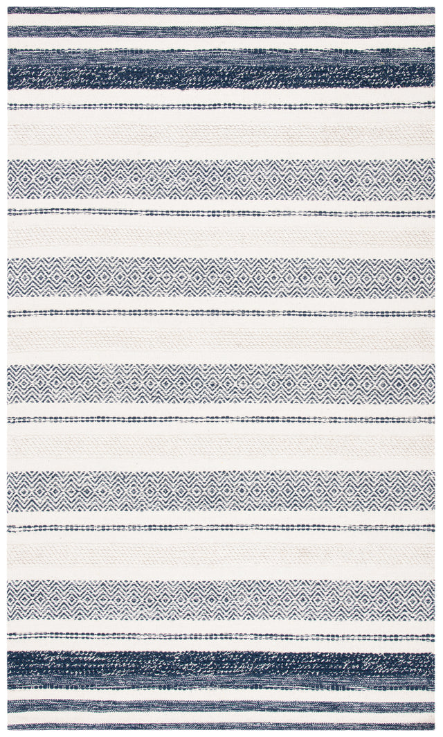 Safavieh Striped Kilim Stk502A Ivory/Navy Rugs.