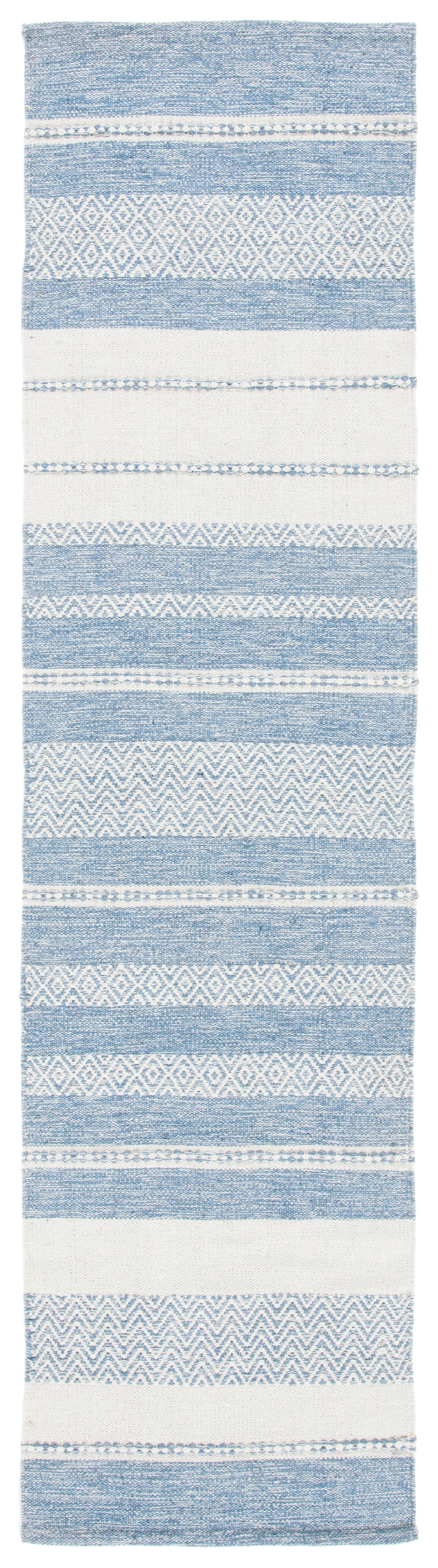 Safavieh Striped Kilim Stk503A Ivory/Blue Rugs.