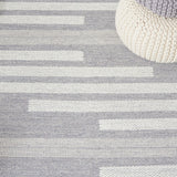 Safavieh Striped Kilim Stk505G Silver/Grey Rugs.
