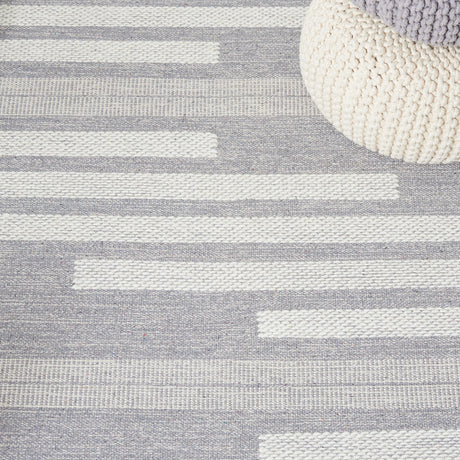 Safavieh Striped Kilim Stk505G Silver/Grey Area Rug