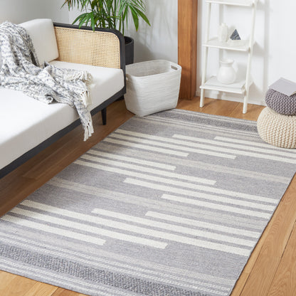 Safavieh Striped Kilim Stk505G Silver/Grey Area Rug