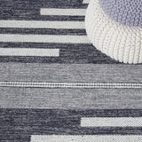 Safavieh Striped Kilim Stk506A Ivory/Black Rugs.
