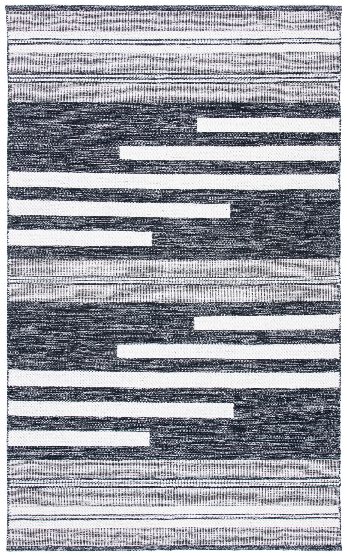 Safavieh Striped Kilim Stk506A Ivory/Black Rugs.