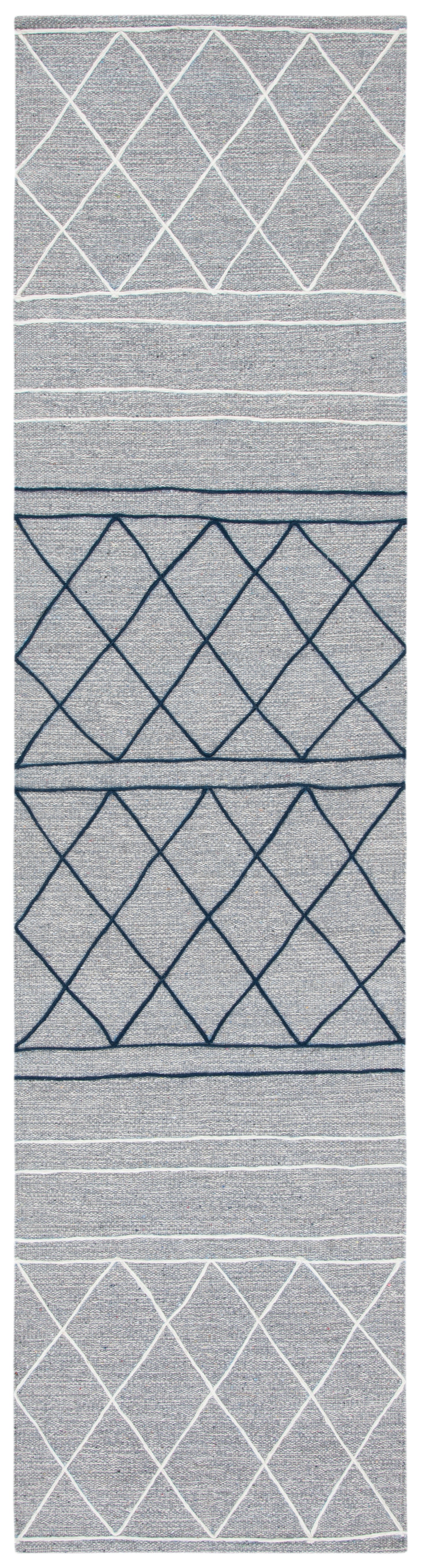 Safavieh Striped Kilim Stk507G Silver/Grey Area Rug