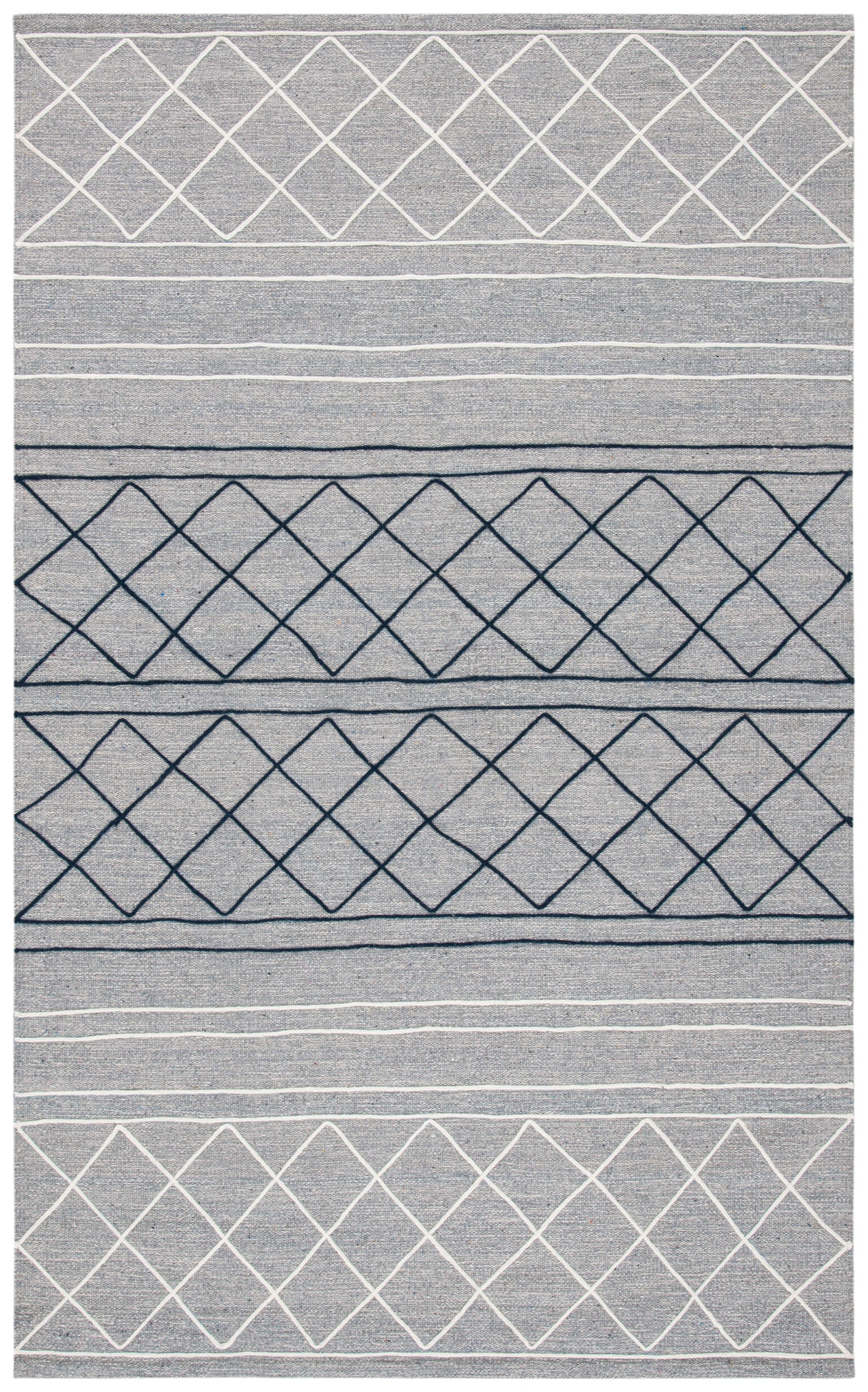 Safavieh Striped Kilim Stk507G Silver/Grey Rugs.
