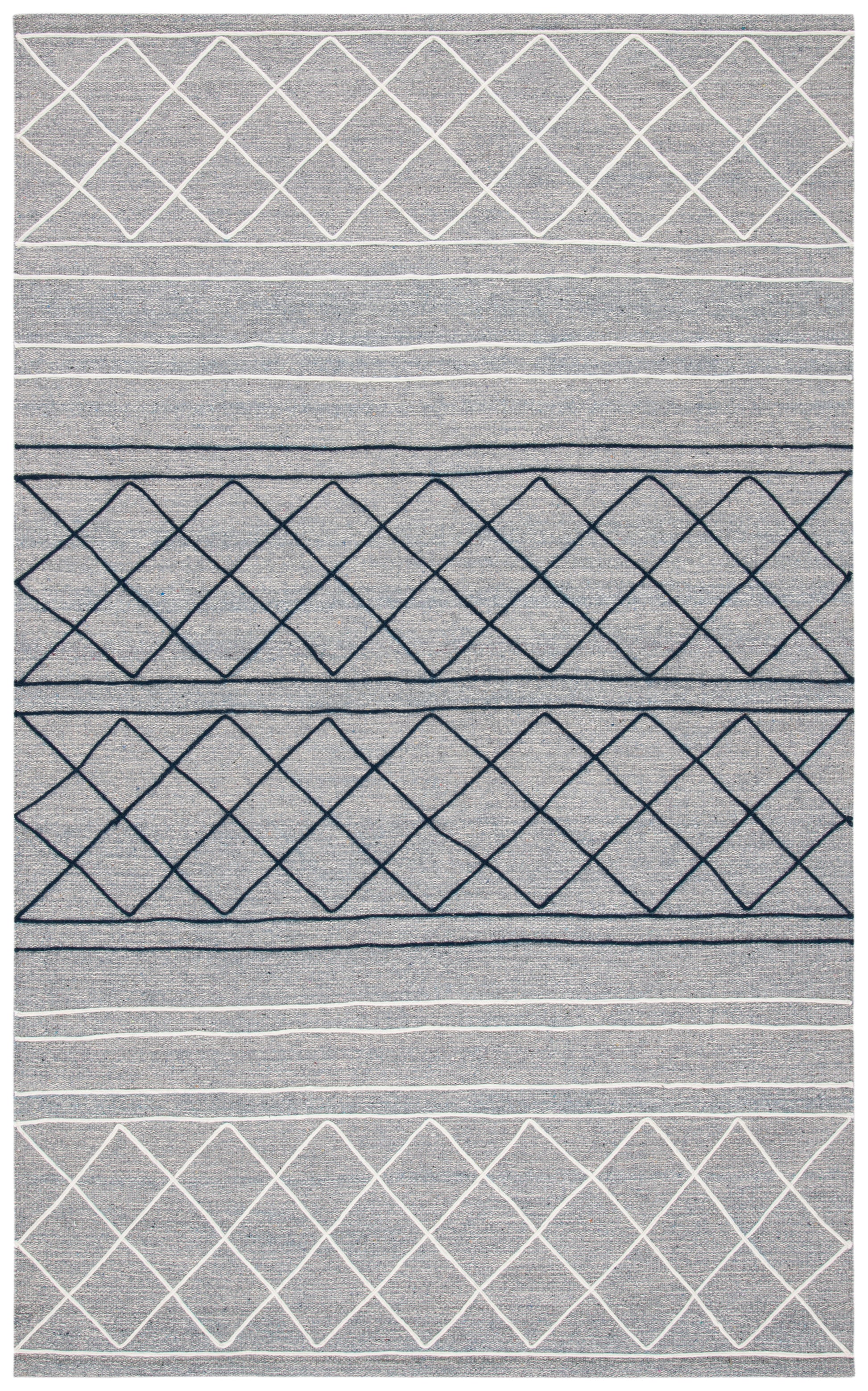 Safavieh Striped Kilim Stk507G Silver/Grey Area Rug