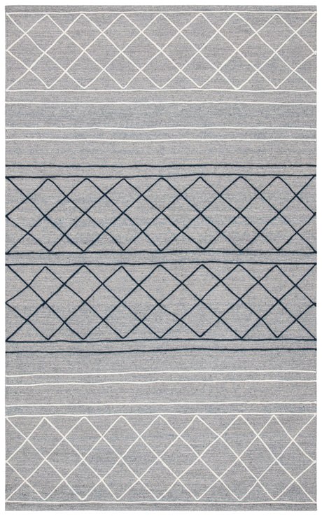 Safavieh Striped Kilim Stk507G Silver/Grey Area Rug