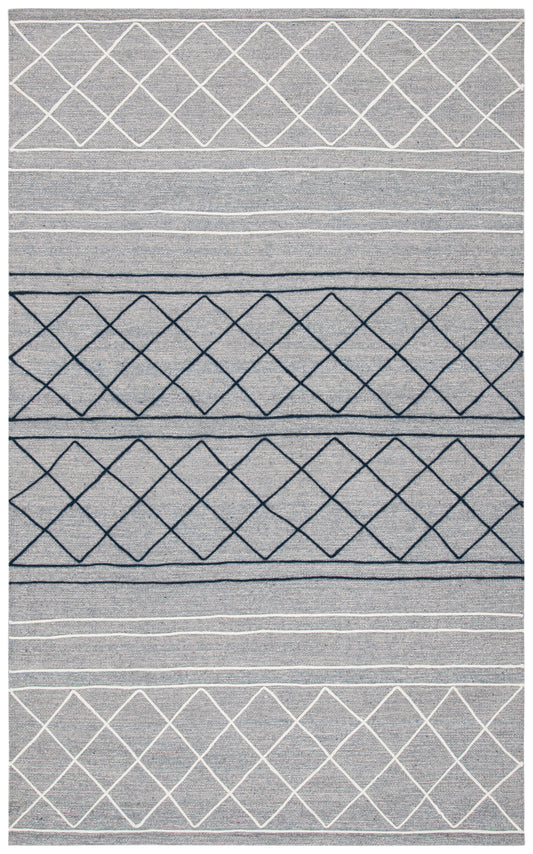 Safavieh Striped Kilim Stk507G Silver/Grey Area Rug