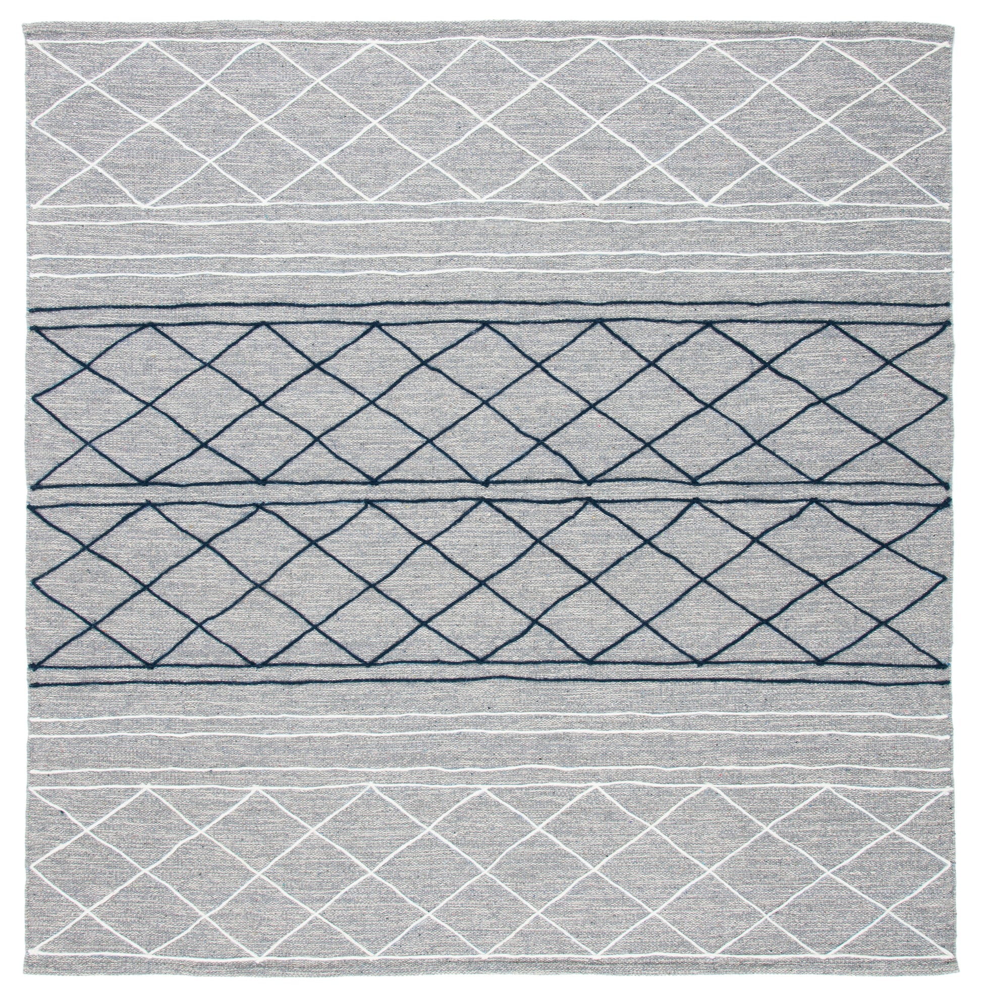 Safavieh Striped Kilim Stk507G Silver/Grey Area Rug