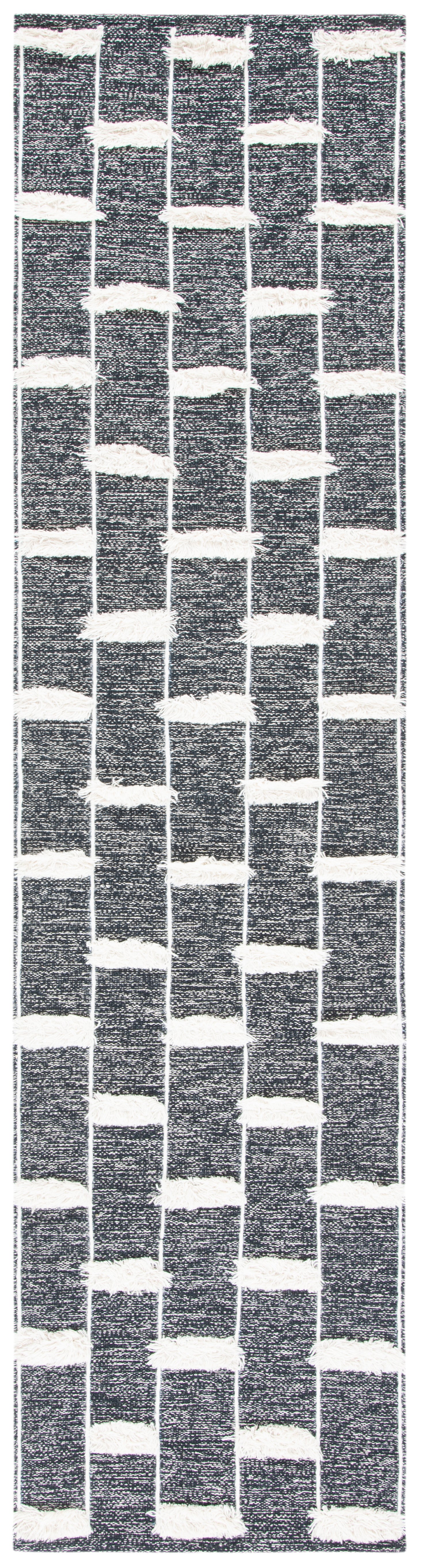 Safavieh Striped Kilim Stk508Z Black/Ivory Area Rug