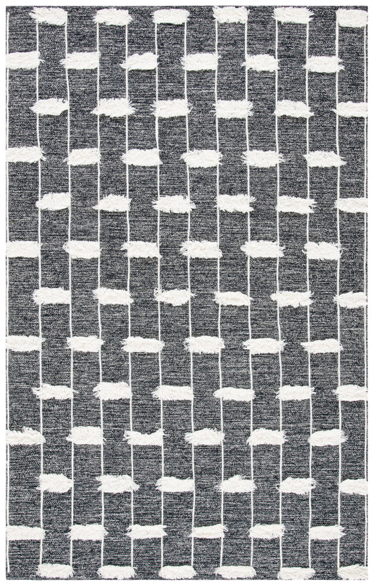Safavieh Striped Kilim Stk508Z Black/Ivory Area Rug