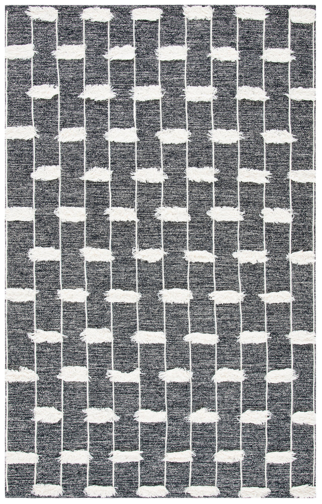Safavieh Striped Kilim Stk508Z Black/Ivory Rugs.