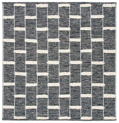 Safavieh Striped Kilim Stk508Z Black/Ivory Area Rug