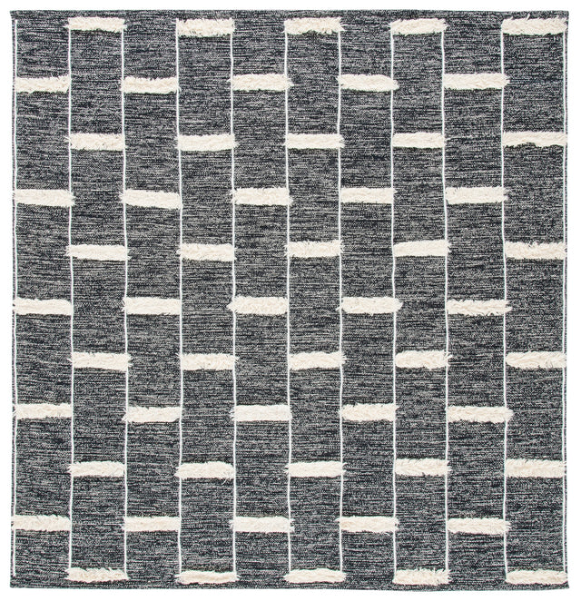 Safavieh Striped Kilim Stk508Z Black/Ivory Rugs.