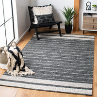 Safavieh Striped Kilim Stk509Z Black/Ivory Area Rug