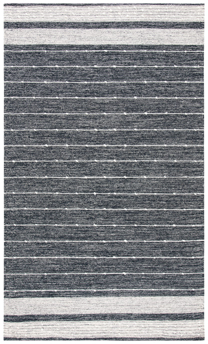 Safavieh Striped Kilim Stk509Z Black/Ivory Area Rug