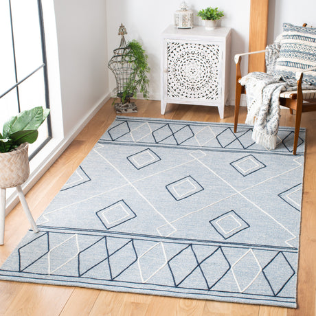 Safavieh Striped Kilim Stk510M Light Blue/Ivory Area Rug