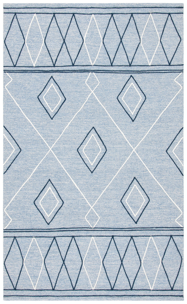 Safavieh Striped Kilim Stk510M Light Blue/Ivory Rugs.