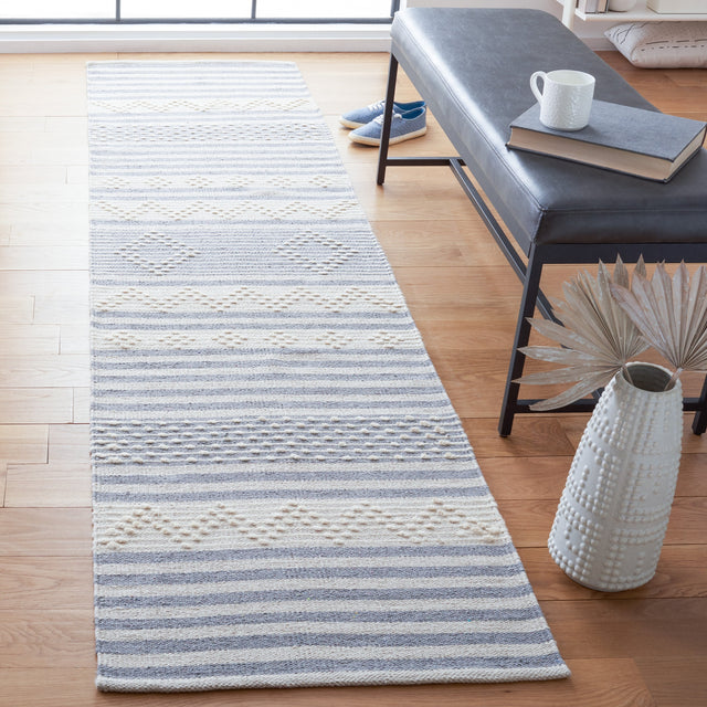 Safavieh Striped Kilim Stk511G Silver/Ivory Rugs.