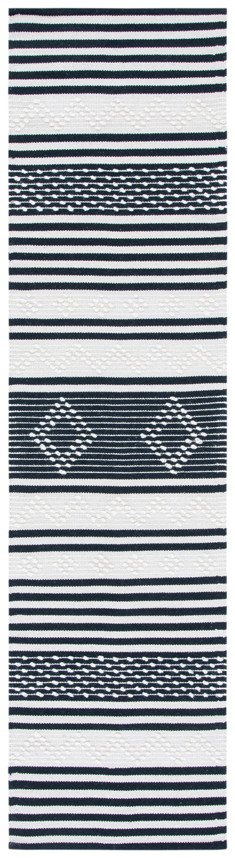 Safavieh Striped Kilim Stk511Z Black/Ivory Area Rug