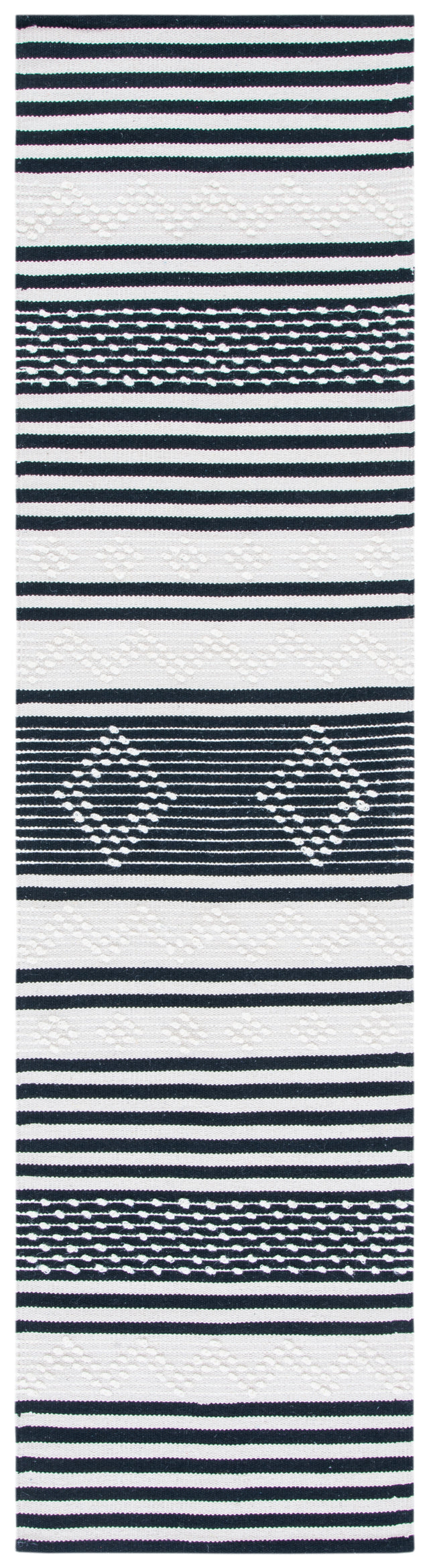 Safavieh Striped Kilim Stk511Z Black/Ivory Rugs.