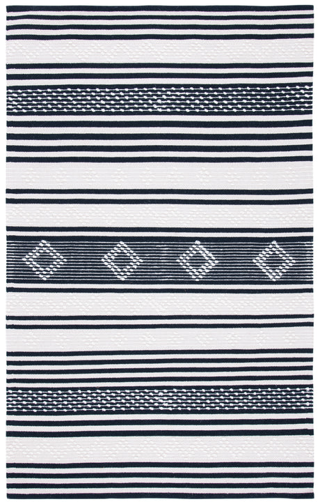 Safavieh Striped Kilim Stk511Z Black/Ivory Area Rug