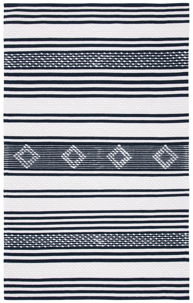 Safavieh Striped Kilim Stk511Z Black/Ivory Rugs.