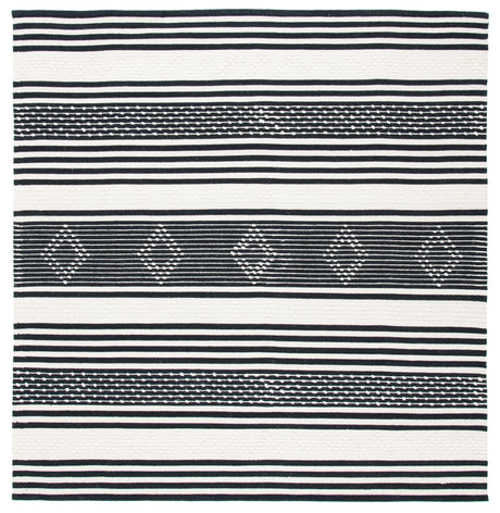 Safavieh Striped Kilim Stk511Z Black/Ivory Area Rug