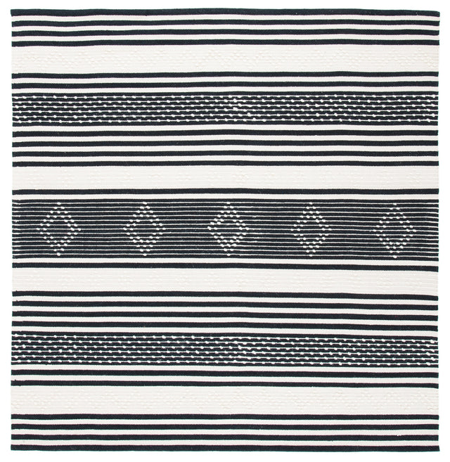 Safavieh Striped Kilim Stk511Z Black/Ivory Rugs.