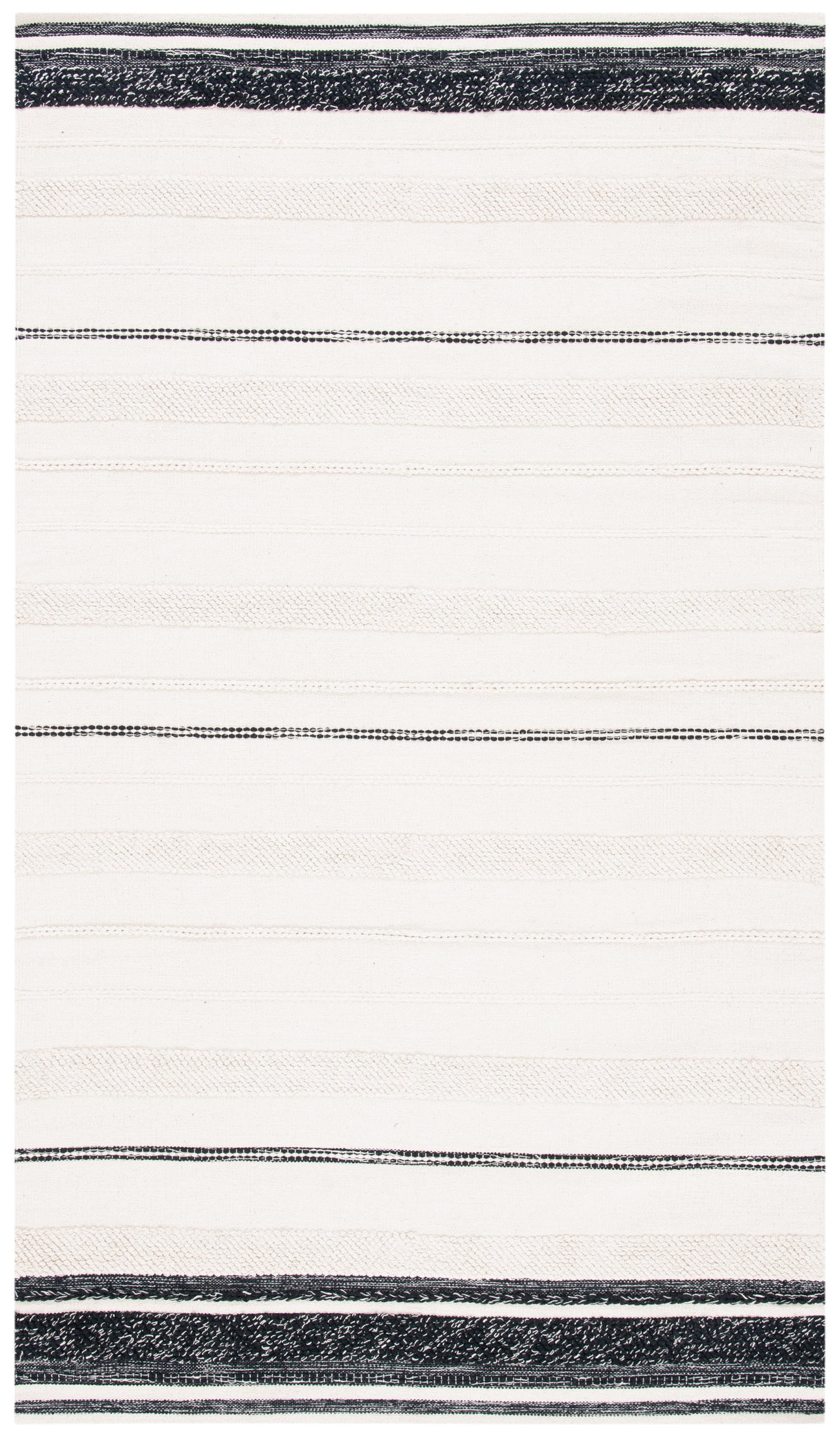 Safavieh Striped Kilim Stk512A Ivory/Black Rugs.