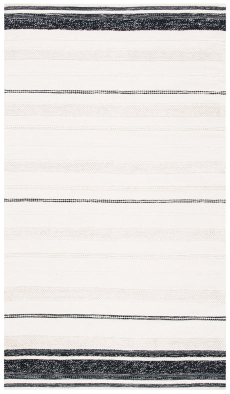 Safavieh Striped Kilim Stk512A Ivory/Black Area Rug