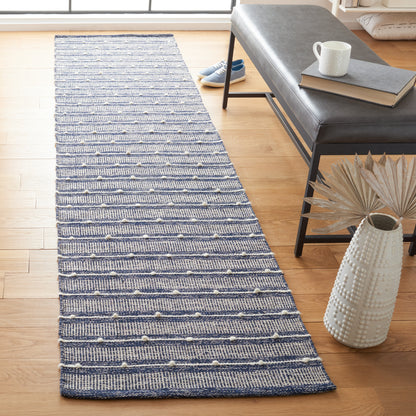 Safavieh Striped Kilim Stk513N Navy/Blue Area Rug