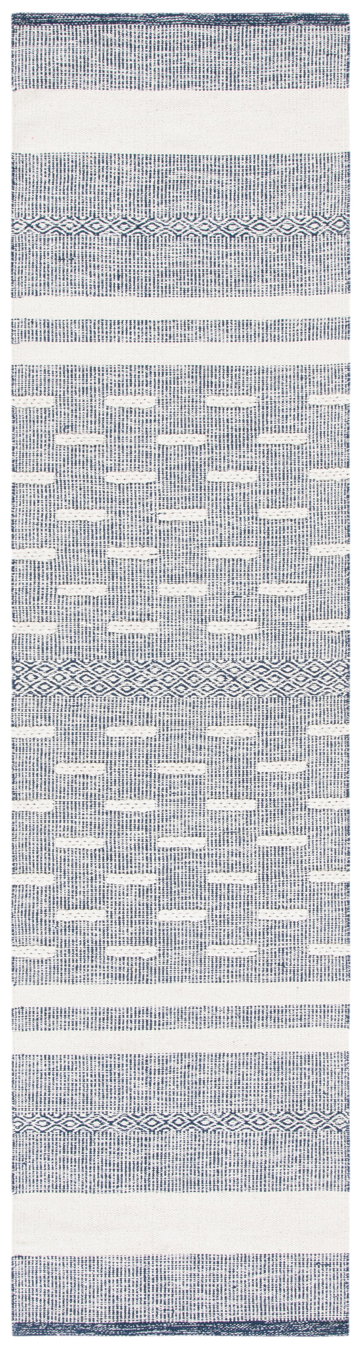 Safavieh Striped Kilim Stk515N Navy/Ivory Rugs.